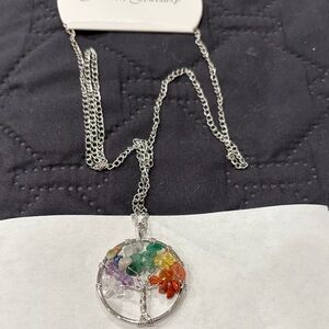 7 Chakra Tree of Life pendant necklace